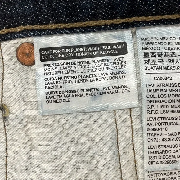 Levis 501 Denim Jeans 40x30 Straight Leg Button Fly Made 1 April 1996 EUC